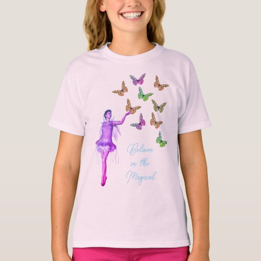 Geloof Fairy Butterflies Inspirerend T-shirt (Voorkant)