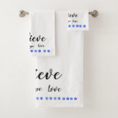 Geloof Faith Hope Love Blue Snowflake Bad Handdoek (Insitu)