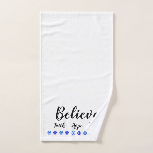 Geloof Faith Hope Love Blue Snowflake Bad Handdoek (Handdoek)