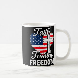Geloof Familie Dom Patriotisch Christelijk Kruis V Koffiemok