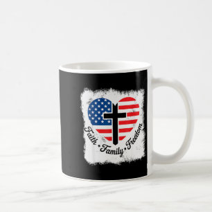 Geloof Familie Dom Usa Vlag Kruis Hart Patriottisc Koffiemok