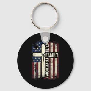 Geloof Familie Dom Usa Vlag  Sleutelhanger