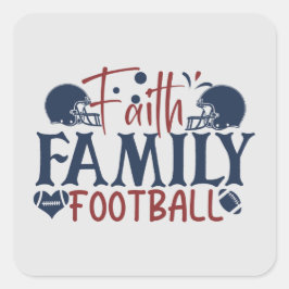 Geloof Familie football sport woord kunst Vierkante Sticker