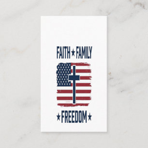 Geloof Familie Vrijheid Patriottisch Kruis USA Vla Visitekaartje
