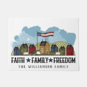 Geloof Familie Vrijheid Rustieke Landelijke Deurma Deurmat (Voorkant)