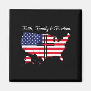 Geloof familie vrijheid usa vlag 4 juli magneet