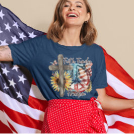 Geloof Familievrijheid Christelijk Amerikaans Patr T-shirt