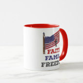 Geloof Familievrijheidskruis met vlag Mok (Voorkant rechts)