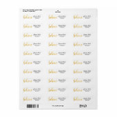 Geloof Faux Gold Handgeschreven Script Vakantie Etiket (Full Sheet)