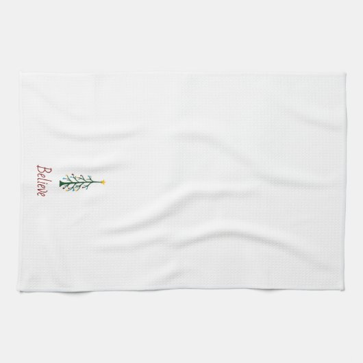 Geloof Feestelijke Kerstboom Pine Evergreen Theedoek (Horizontaal)