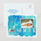 Geloof Feestelijke Woodland Waterverf Vakantiefoto Feestdagenkaart (Voorkant / Achterkant)