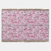 Geloof Fighter Live Sterk Roze Fringed Deken (Voorkant)