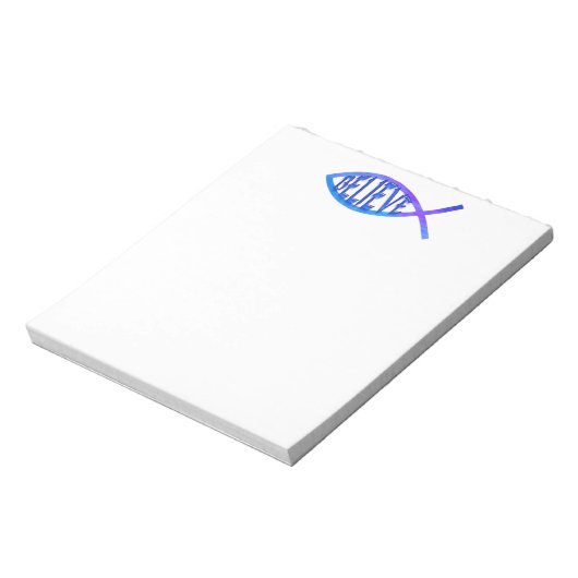 Geloof Fish-blauw Notitieblok (Linkerzijde)