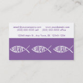 Geloof Fish Lavender Visitekaartje (Achterkant)