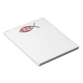 Geloof Fish-Red Notitieblok (Schuin)