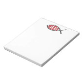 Geloof Fish-Red Notitieblok (Linkerzijde)