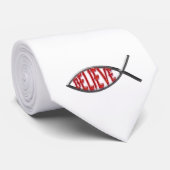 Geloof Fish-Red Stropdas (Opgerold)