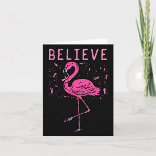 Geloof Flamingo Roze Lint Borstkanker Bewustzijn Kaart