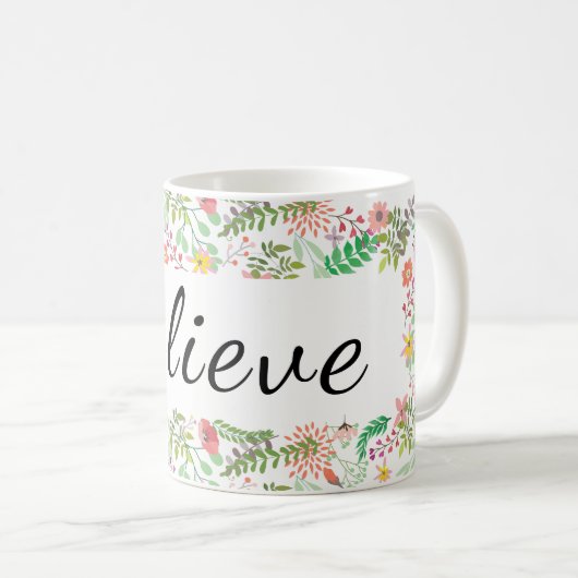Geloof Floral Mok (Voorkant rechts)