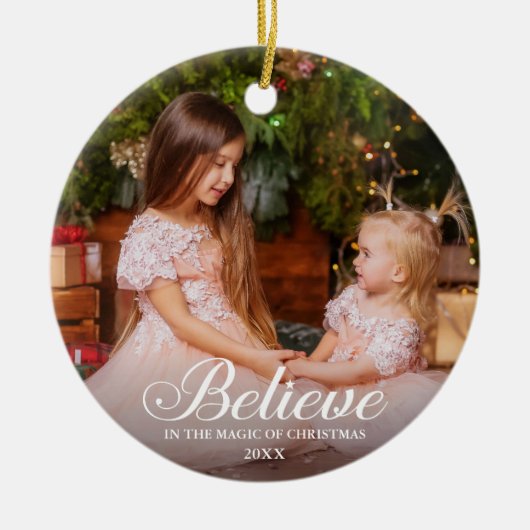 Geloof foto van Elegant Calligrafie Keramisch Ornament (Voorkant)