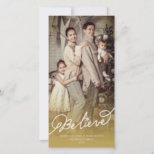 Geloof Foto van Kerstmis Ombre van het Manuscript Feestdagenkaart (Voorkant)