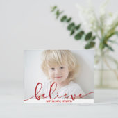 Geloof FOTO'S VAN HOLIDAY Red Hand Letter Script Feestdagenkaart (Staand voorkant)