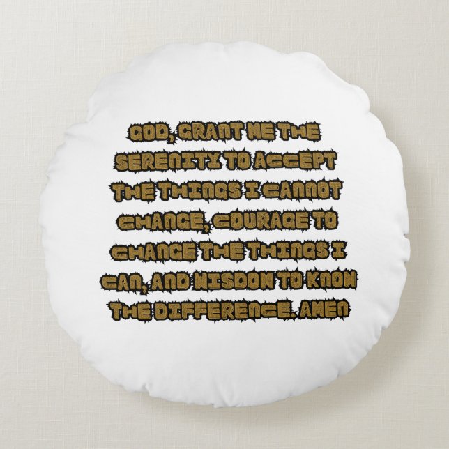 Geloof gebaseerd sereniteit gebed citaat rond kussen (Voorkant)