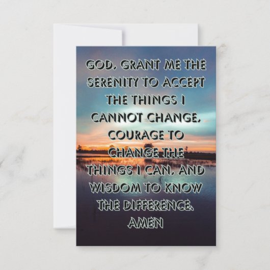 Geloof gebaseerd Serenity Prayer Pic Flat Wenskaar Kaart (Voorkant)