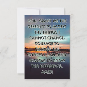 Geloof gebaseerd Serenity Prayer Pic Flat Wenskaar Kaart