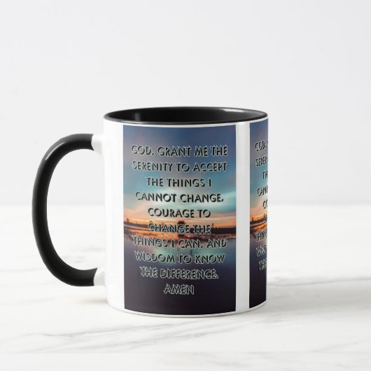 Geloof gebaseerd Serenity Prayer Pic Two-Tone Mok (Links)