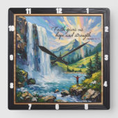 Geloof geeft ons hoop en kracht. Romeinen 15:13 Vierkante Klok (Voorkant)