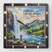 Geloof geeft ons hoop en kracht. Romeinen 15:13 Vierkante Klok (Voorkant)