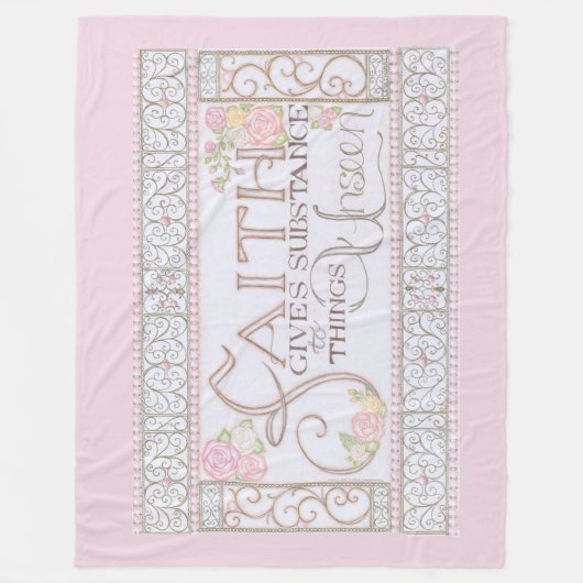 GELOOF geeft substantie fleece deken (roze) (Voorkant)