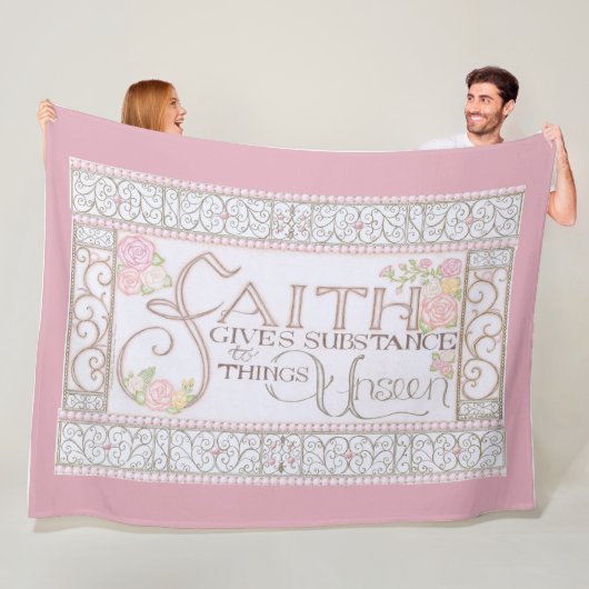 Geloof geeft substantie fleecedeken (Lila) Fleece Deken (In situ)