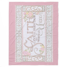 Geloof geeft substantie fleecedeken (Lila)