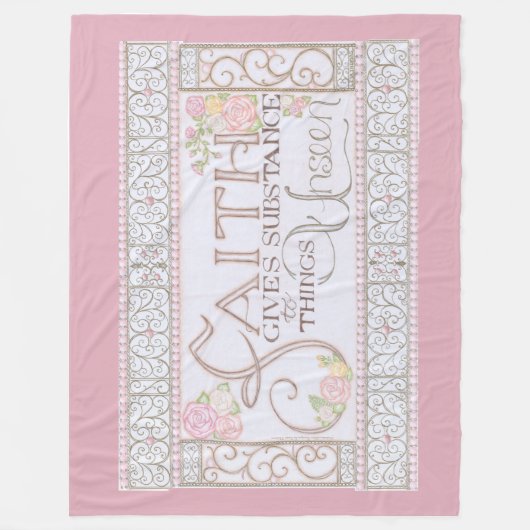 Geloof geeft substantie fleecedeken (Lila) Fleece Deken (Voorkant)