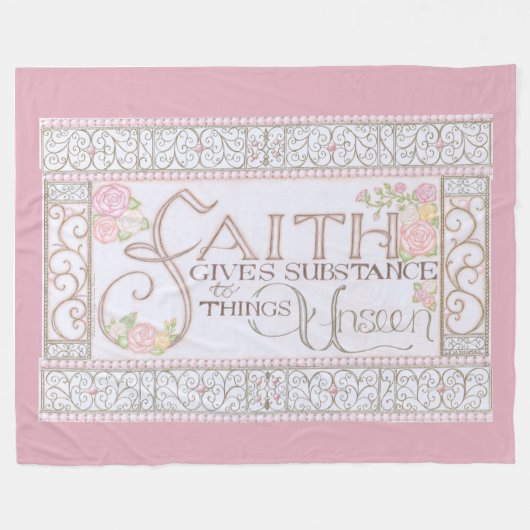Geloof geeft substantie fleecedeken (Lila) Fleece Deken (Voorkant (Horizontaal))