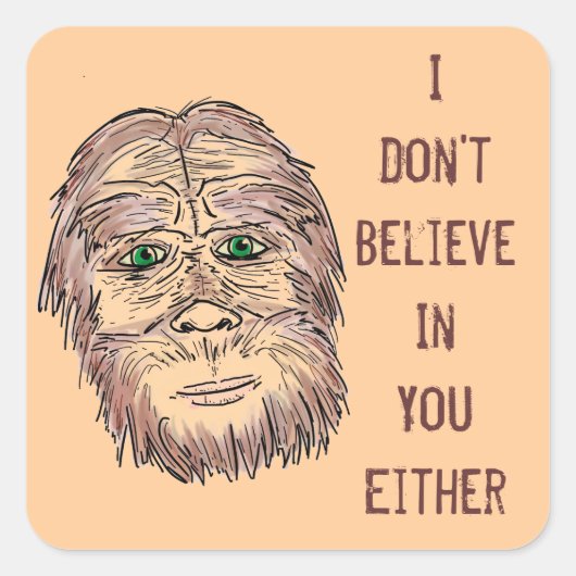 Geloof geen yeti humor stickers (Voorkant)