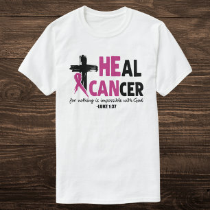 Geloof-geïnspireerde 'Heal Cancer' Pink Ribbon en T-shirt