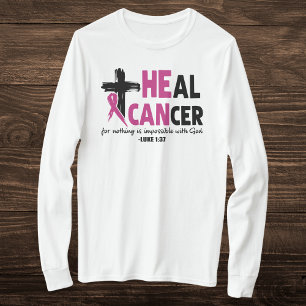 Geloof-geïnspireerde 'Heal Cancer' Pink Ribbon en  T-shirt