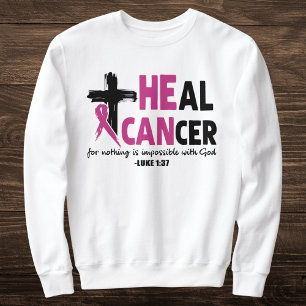 Geloof-geïnspireerde 'Heal Cancer' Pink Ribbon en Trui
