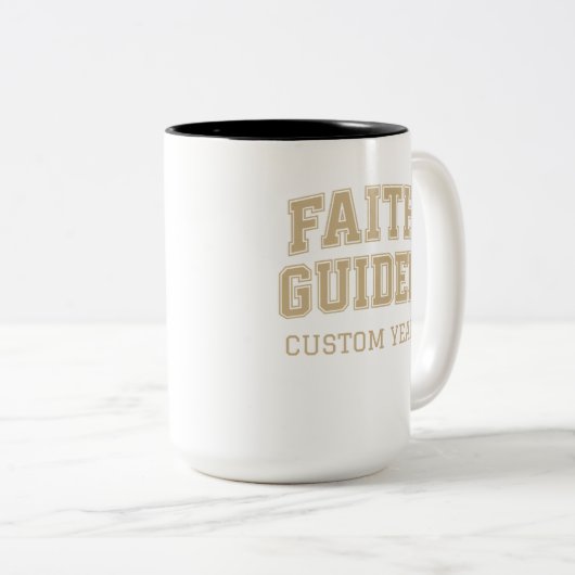 Geloof Geleide Varsity Jaar Custom Tweekleurige Koffiemok (Voorkant rechts)