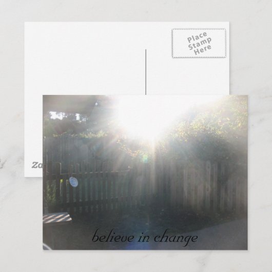 Geloof, geloof in verandering briefkaart (Voorkant / Achterkant)