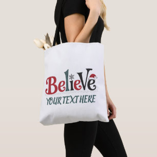 Geloof Gepersonaliseerd Kerstfeest Familie Tote Bag