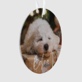 Geloof gepersonaliseerde foto Kerstvakantie Ornament (voorkant)