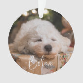 Geloof gepersonaliseerde foto Kerstvakantie Ornament (voorkant)