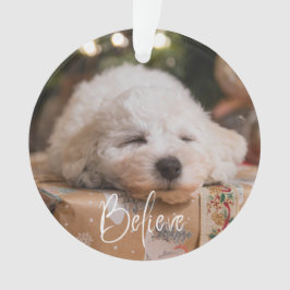 Geloof gepersonaliseerde foto Kerstvakantie Ornament