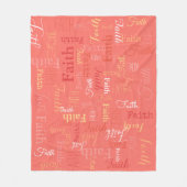 Geloof gepersonaliseerde korte naam levende koraal fleece deken (Voorkant)