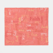 Geloof gepersonaliseerde korte naam levende koraal fleece deken (Voorkant (Horizontaal))