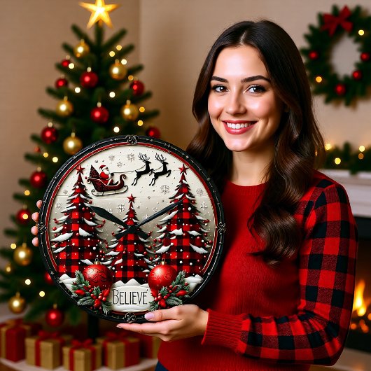 Geloof geruite slee Kerstmis Grote Klok